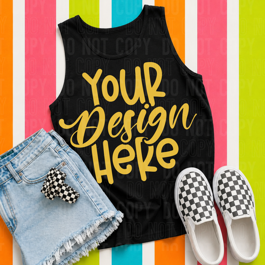 Comfort Colors 9360 Black -Summer Stripe  - 2026 - PNG file- Digital Download
