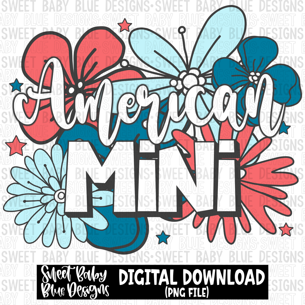 American mini - 4th of July - 2023- PNG file- Digital Download