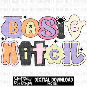 Basic witch- Halloween- Retro- 2023 -PNG file- Digital Download