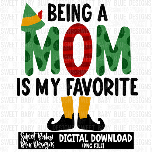 Being a mom is my favorite - Christmas - 2023- PNG file- Digital Download