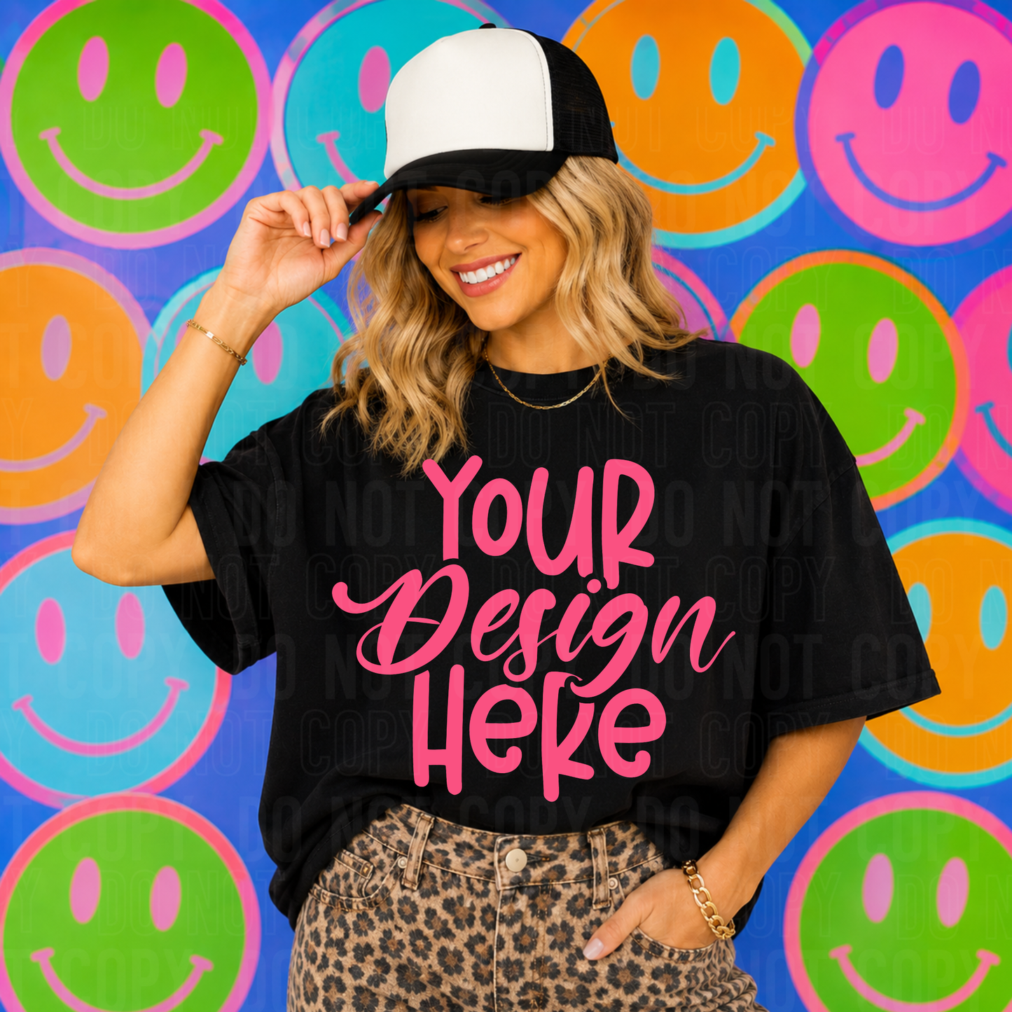 Oversized Black Smile Mockup- 2026 - PNG file- Digital Download