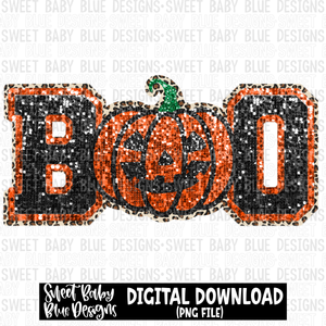 Boo- Halloween - Sequin- Leopard - 2023- PNG file- Digital Download