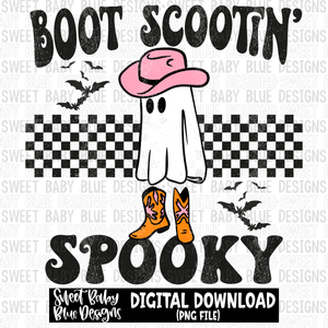 Boot scootin' spooky- Halloween- Pink - 2023 - PNG file- Digital Download