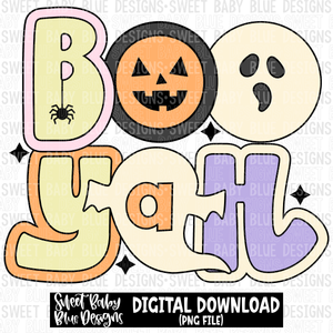 Boo yah- Halloween- Retro- 2023 -PNG file- Digital Download