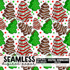 Cake- Christmas - Seamless - Digital paper- 2023 - PNG file- Digital Download