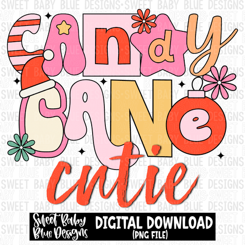 Candy cane cutie- Christmas - 2023 - PNG file- Digital Download
