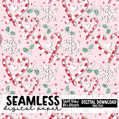 Candy cane seamless digital paper- Seamless- Digital paper - PNG file- Digital Download