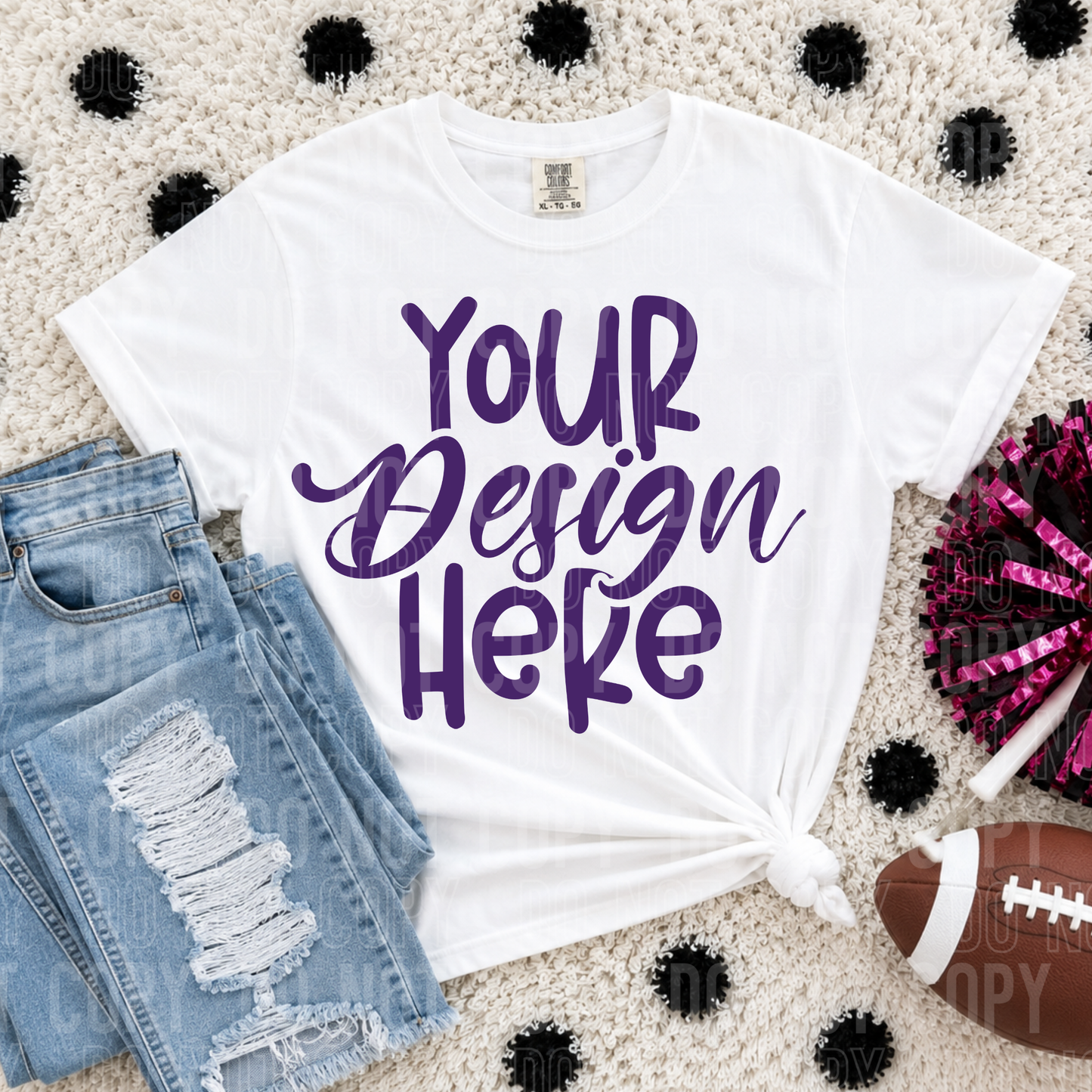 CC1717 White- Football - 2026 - PNG file- Digital Download