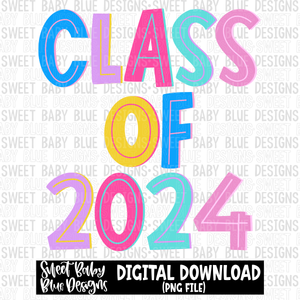 Class of 2024- 2023 -PNG file- Digital Download