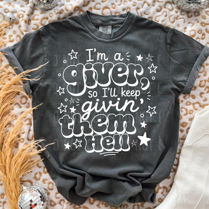 I'm a Giver - BLACK and WHITE fonts - 2026 - PNG file- Digital Download