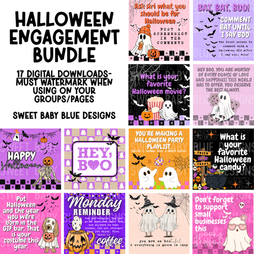 Halloween engagement bundle - Interactive post- 2025- PNG file- Digital Download