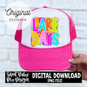 Lake days- Colorful - 2024- PNG file- Digital Download