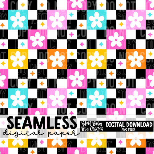 Retro- Checkered- Seamless- Digital paper- 2024 - PNG file- Digital Download