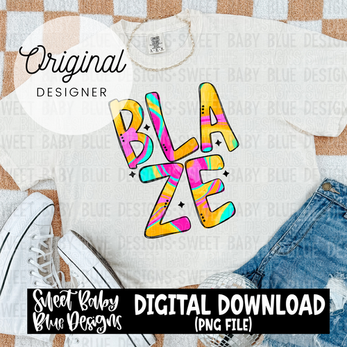 Blaze - Colorful - 2024 - PNG file- Digital Download