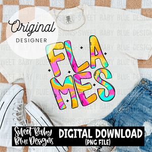 Flames - Colorful - 2024 - PNG file- Digital Download