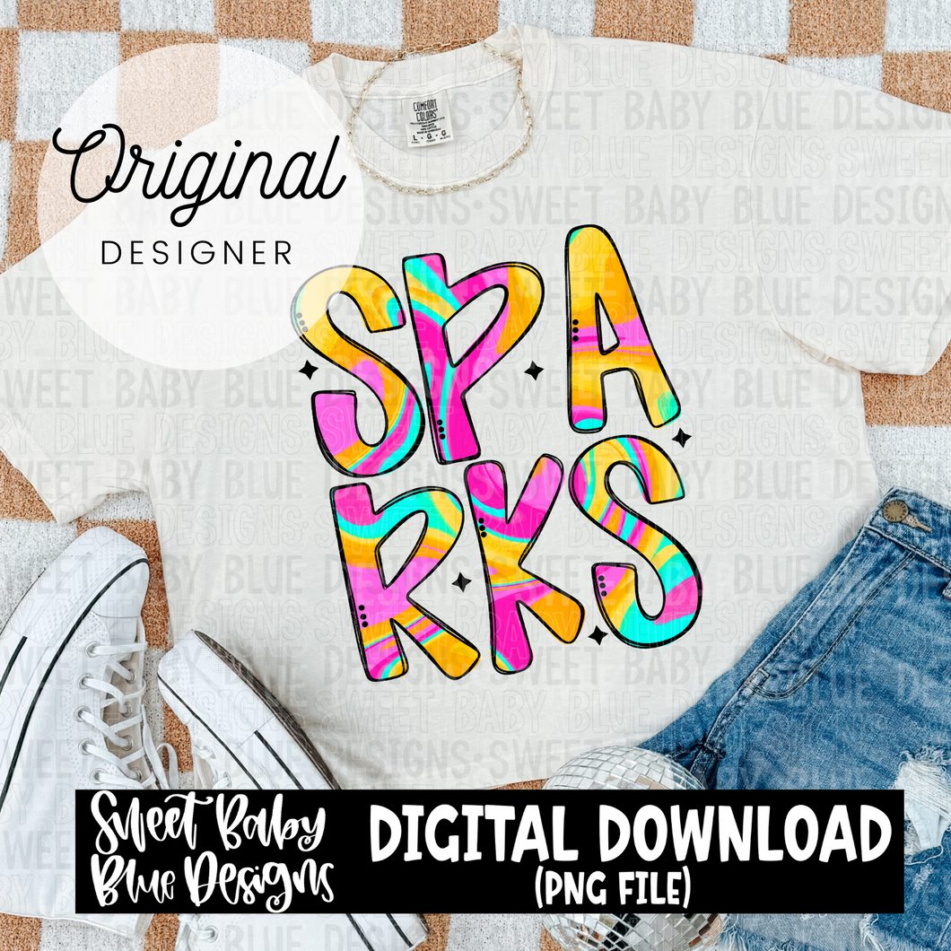 Sparks- Colorful - 2024 - PNG file- Digital Download