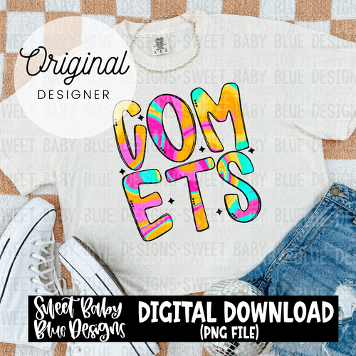 Comets - Colorful - 2024 - PNG file- Digital Download