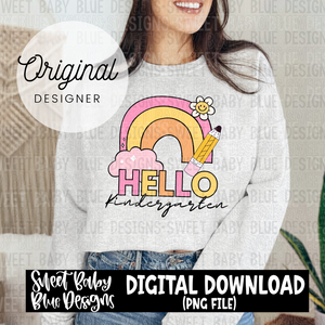 Hello kindergarten - Rainbow - 2024 - PNG file- Digital Download