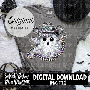 Rhinestone country ghost- Halloween - 2024- PNG file- Digital Download