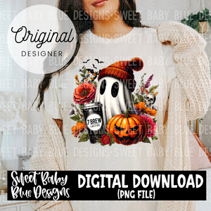 Coffee Fall Halloween ghost- 7 Brew coffee - 2024- PNG file- Digital Download