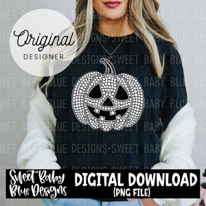 Rhinestone jack o lantern - Halloween - 2024 - PNG file- Digital Download