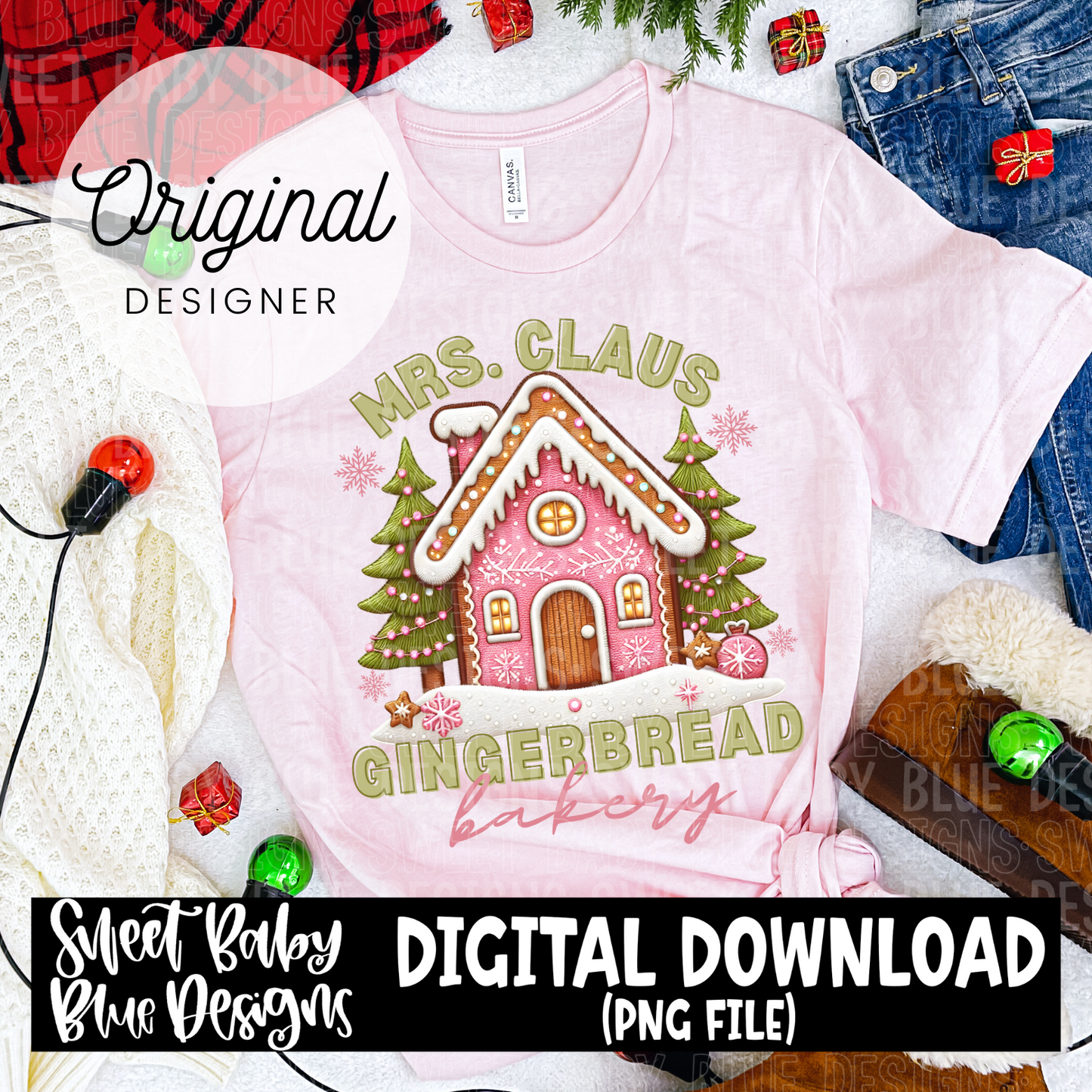 Mrs. Claus Gingerbread bakery - 2024 - PNG file- Digital Download