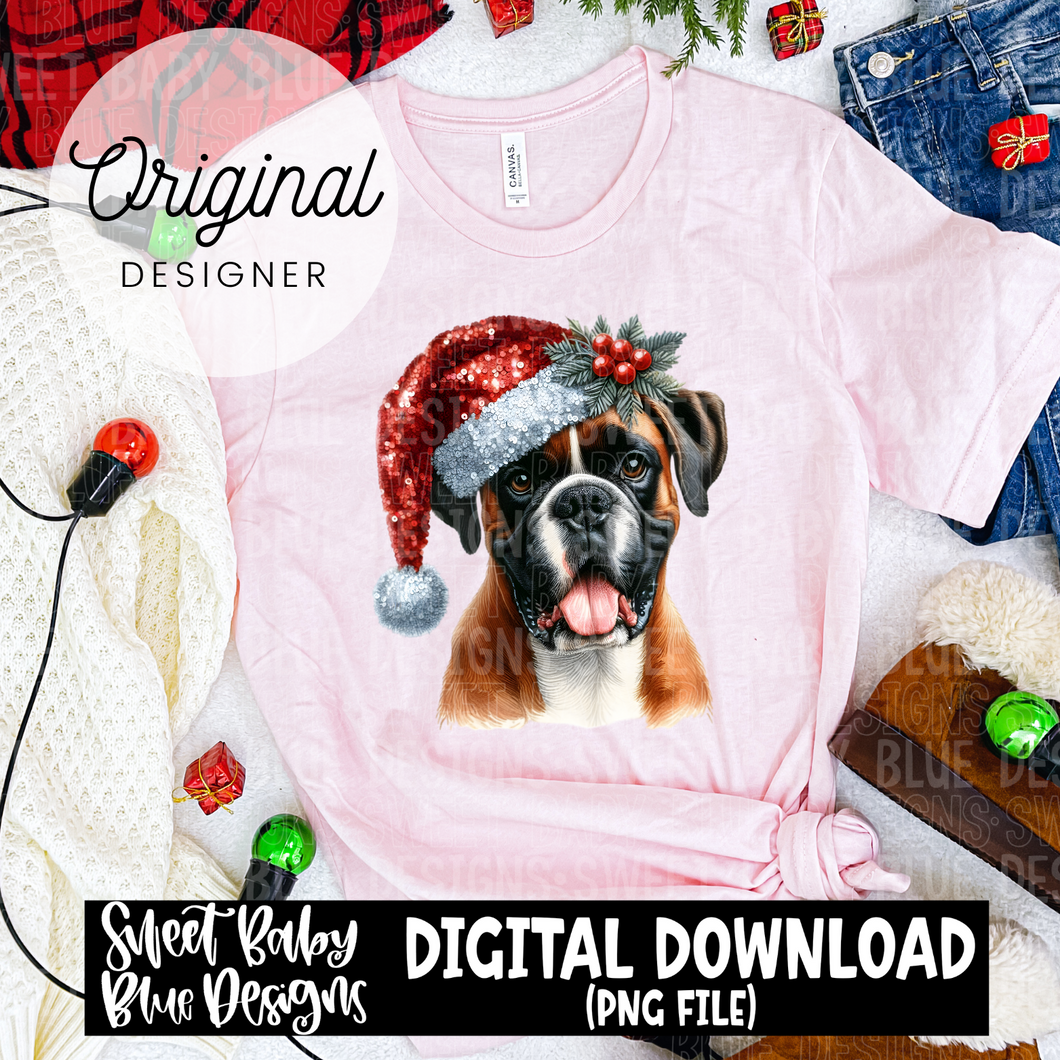 Christmas Boxer - 2024 - PNG file- Digital Download