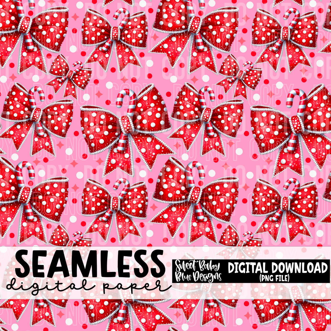 Candy cane- Christmas - Seamless - Digital paper- 2024 - PNG file- Digital Download