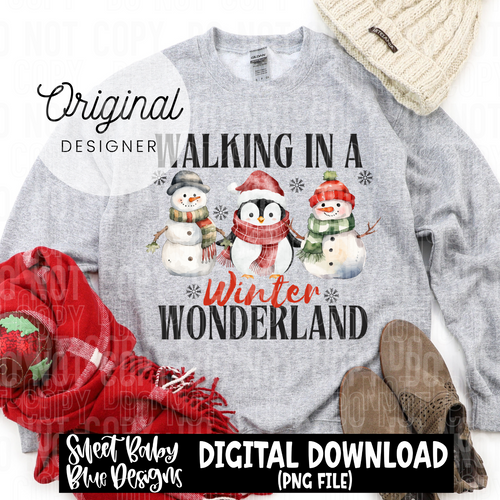 Walking in a Winter wonderland - Christmas - 2024 - PNG file- Digital Download