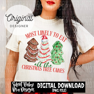 Most likely to eat Christmas cake- Christmas - 2024 - PNG file- Digital Download