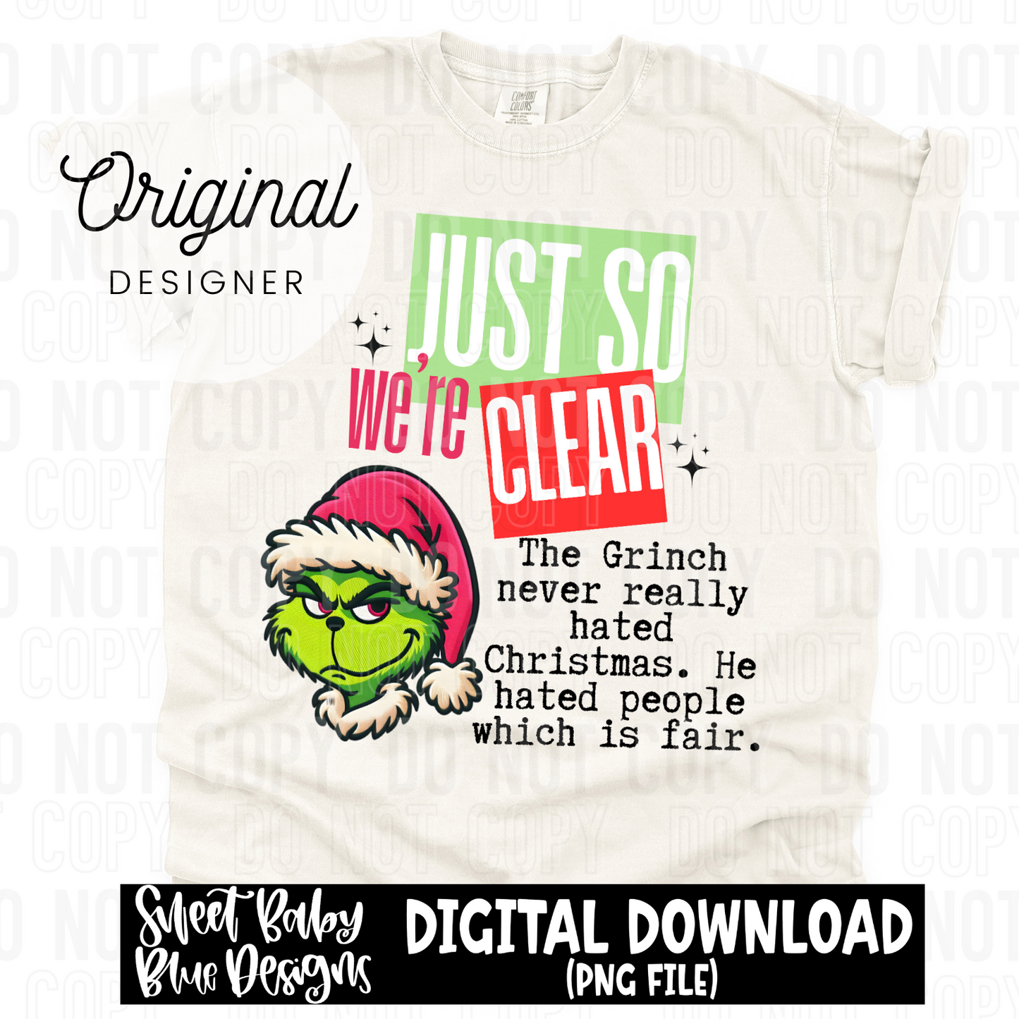 Just so we're clear- Christmas - 2024 - PNG file- Digital Download