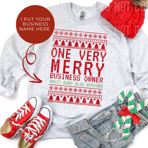 One very merry business owner - Custom name- PNG file- Digital Download