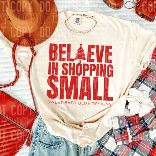 Believe in shopping small logo - Christmas - Custom name- PNG file- Digital Download