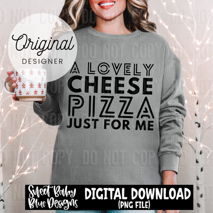 A lovely cheese pizza - Christmas - 2024 - PNG file- Digital Download