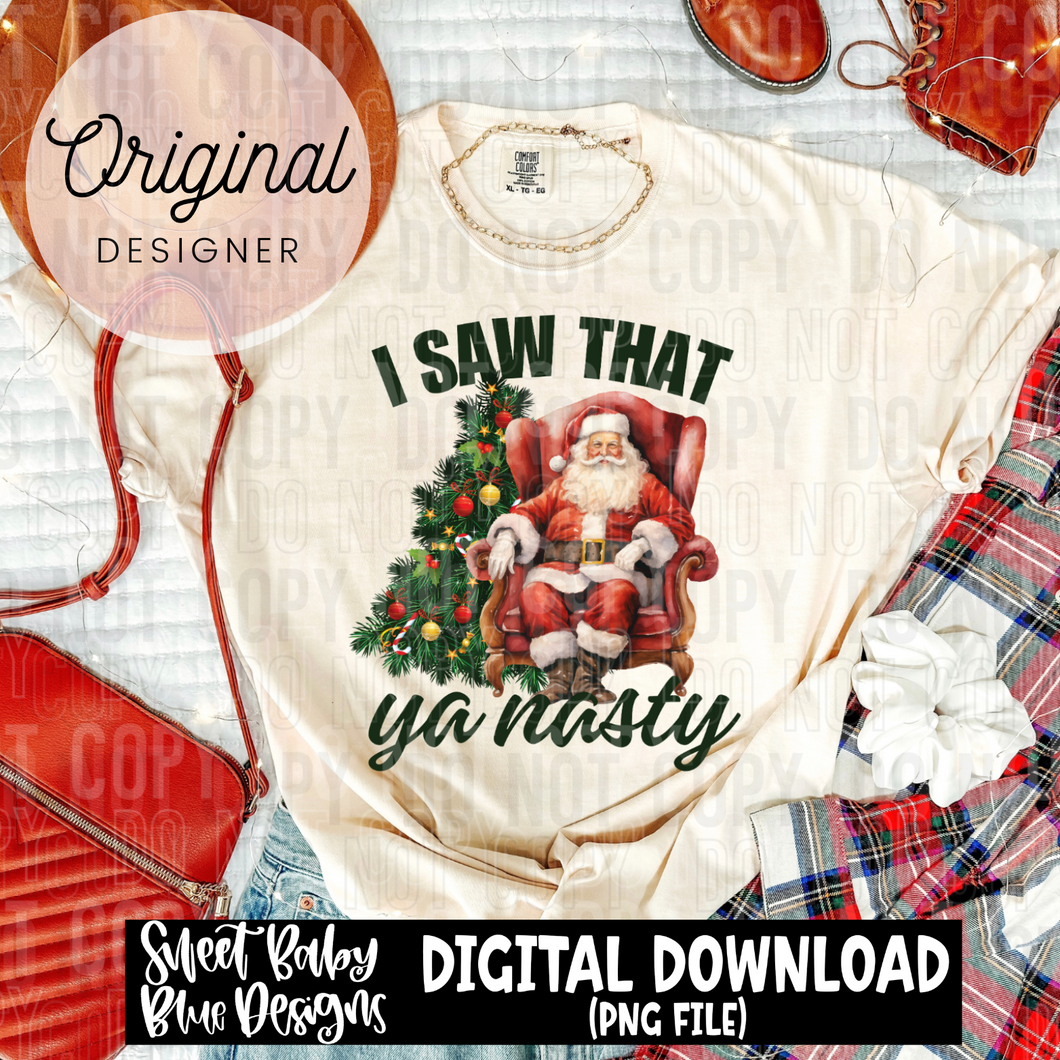 I saw that ya nasty- Christmas - 2024 - PNG file- Digital Download