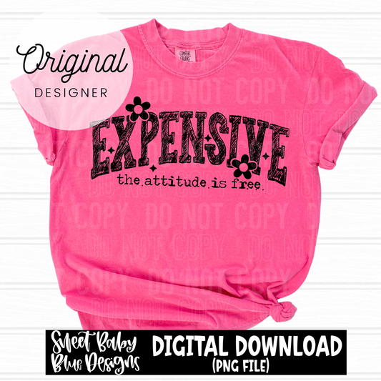 Expensive the attitude is free - 2025 - PNG file- Digital Download