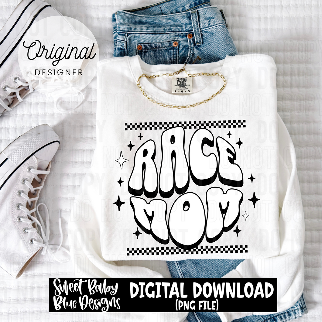 Race mom - Checkered - 2025 - PNG file- Digital Download