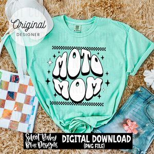 Moto mom - Checkered - 2025 - PNG file- Digital Download