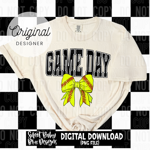 Game day softball - 2025 - PNG file- Digital Download