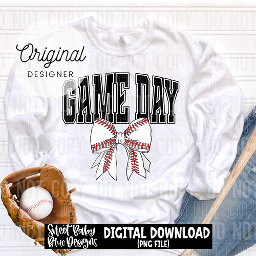 Game day baseball bow - 2025 - PNG file- Digital Download