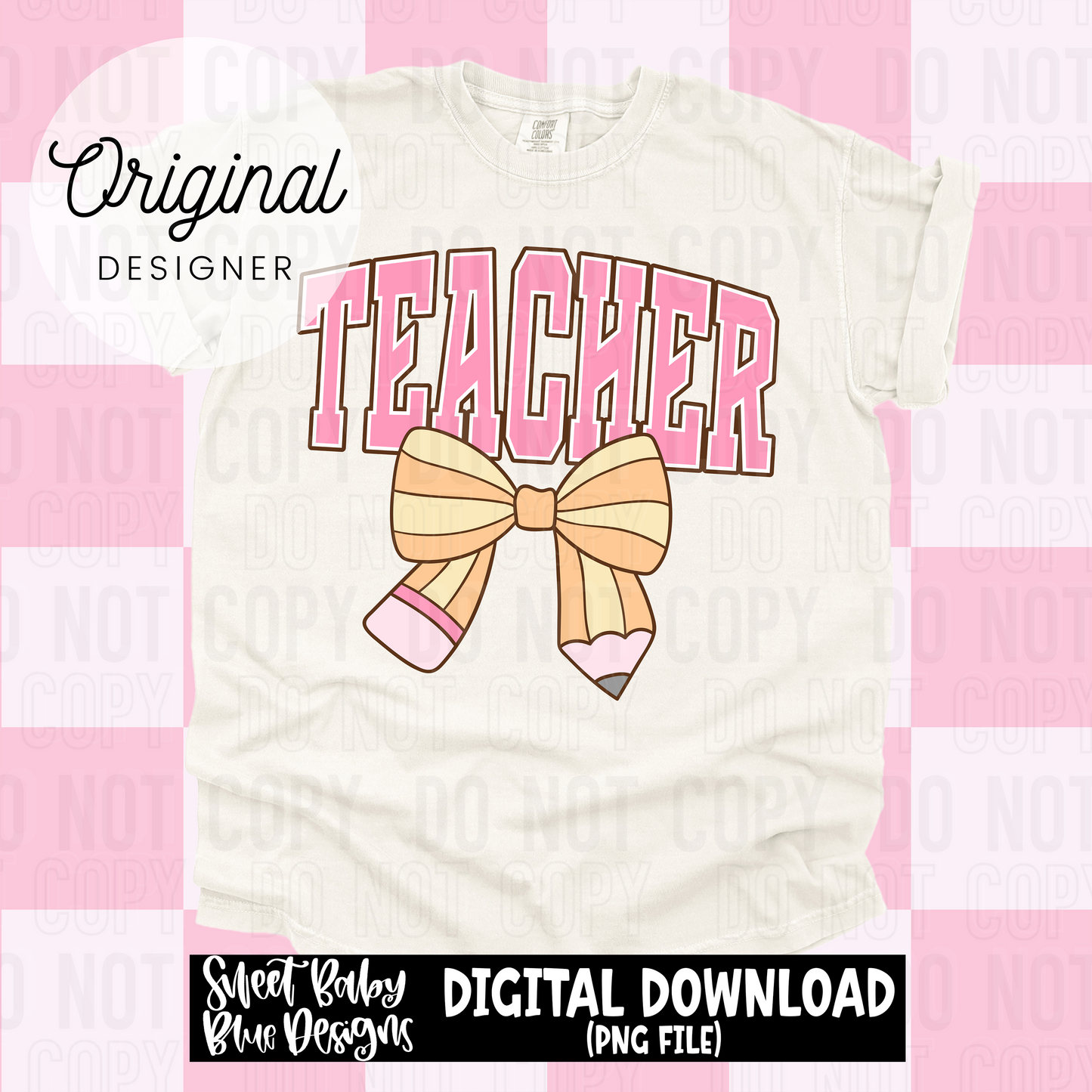 Teacher pencil bow - 2025 - PNG file- Digital Download