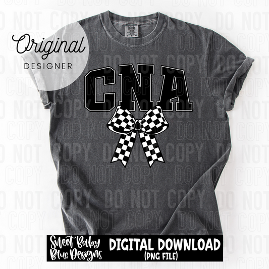 CNA checkered bow  - 2025 - PNG file- Digital Download