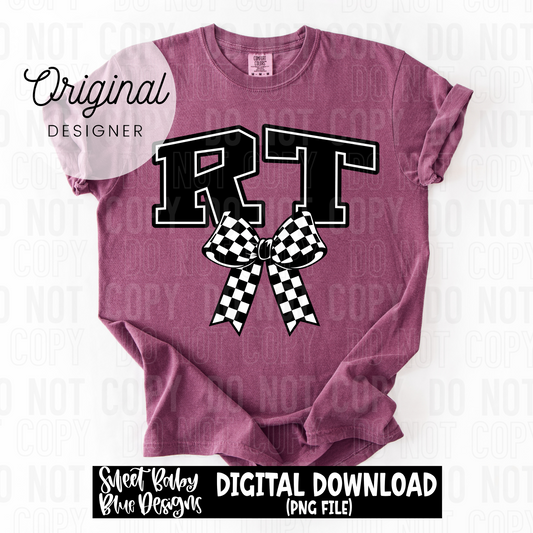 RT - Checkered bow - 2025 - PNG file- Digital Download