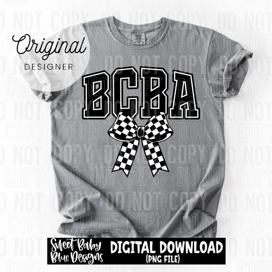 BCBA- Checkered bow - 2025 - PNG file- Digital Download