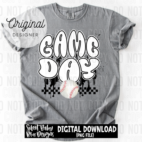 Game day baseball splatter - 2025 - PNG file- Digital Download