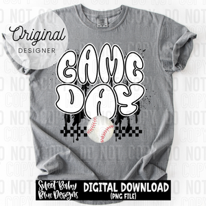 Game day baseball splatter - 2025 - PNG file- Digital Download