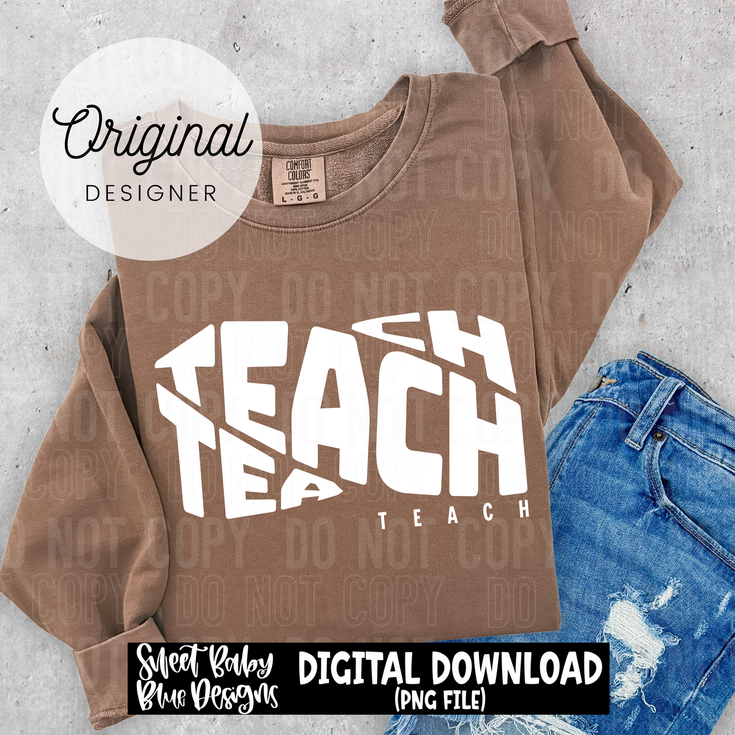 Teach curved - White AND Black font included - 2025 - PNG file- Digital Download