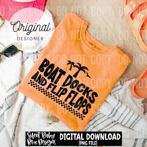 Boat docks and flip flops - 2025 - PNG file- Digital Download