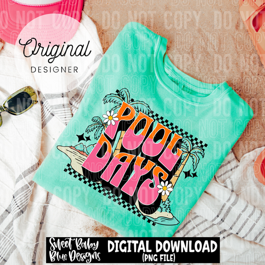 Pool days - 2025 - PNG file- Digital Download