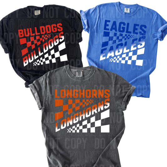 Checkered line custom mascot  - PNG file- Digital Download